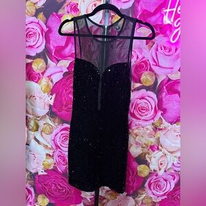 Windsor Black Sequin Backless Dress